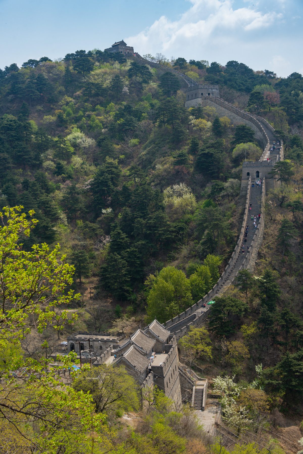 The Great Wall at Mutianyu winding through autumn hills