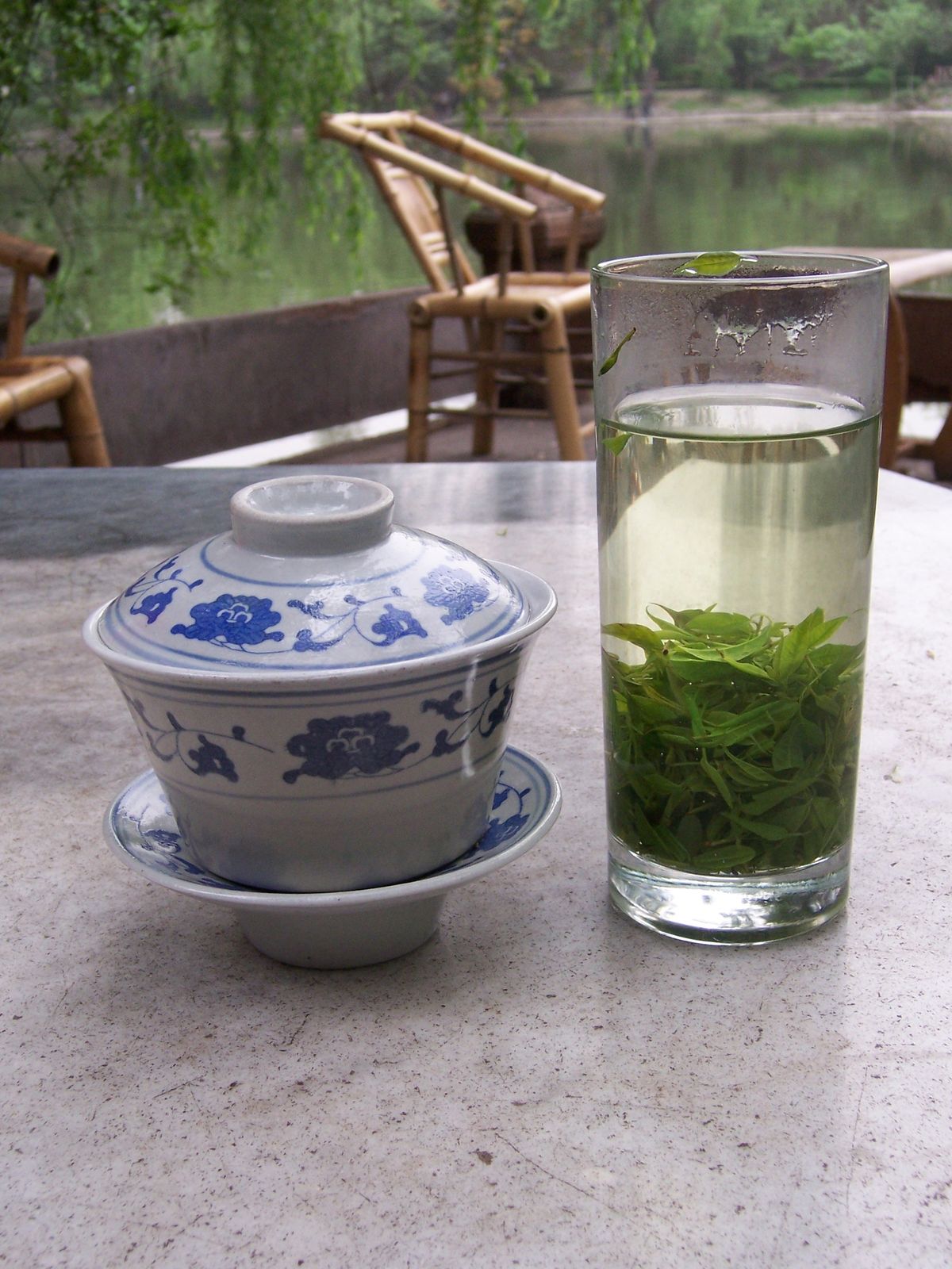 A lakeside teahouse scene in People’s Park, Chengdu