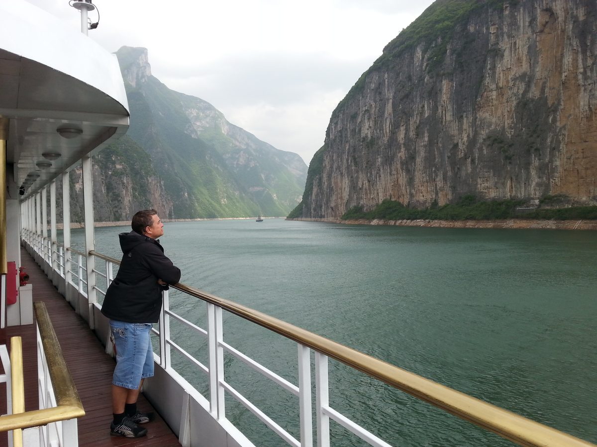 The Yangtze River winding through the Three Gorges