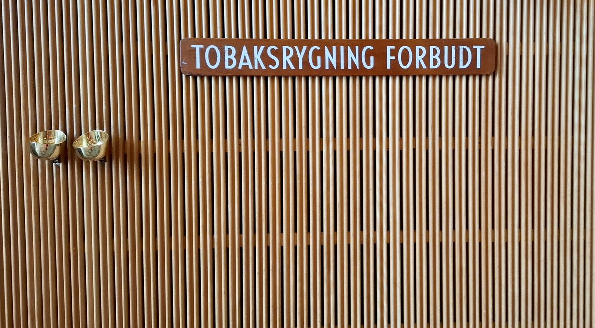 A no-smoking sign in a public space