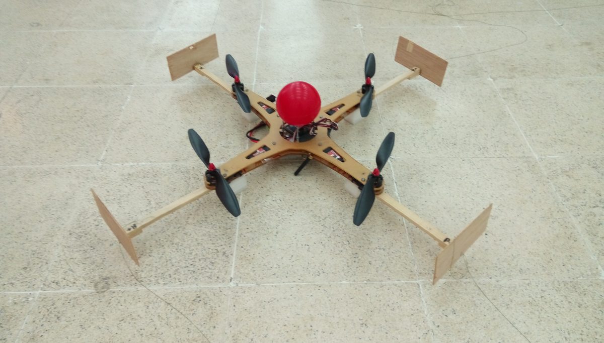 A camera drone ready for flight