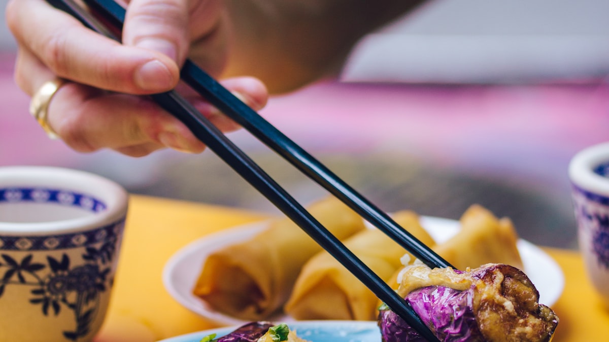 Jiaozi dumplings arranged as the lucky New Year dish