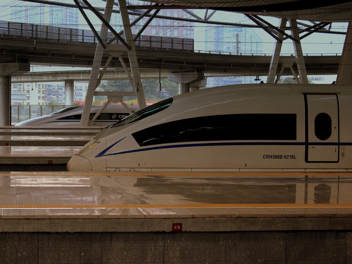 A China high-speed train connecting cities