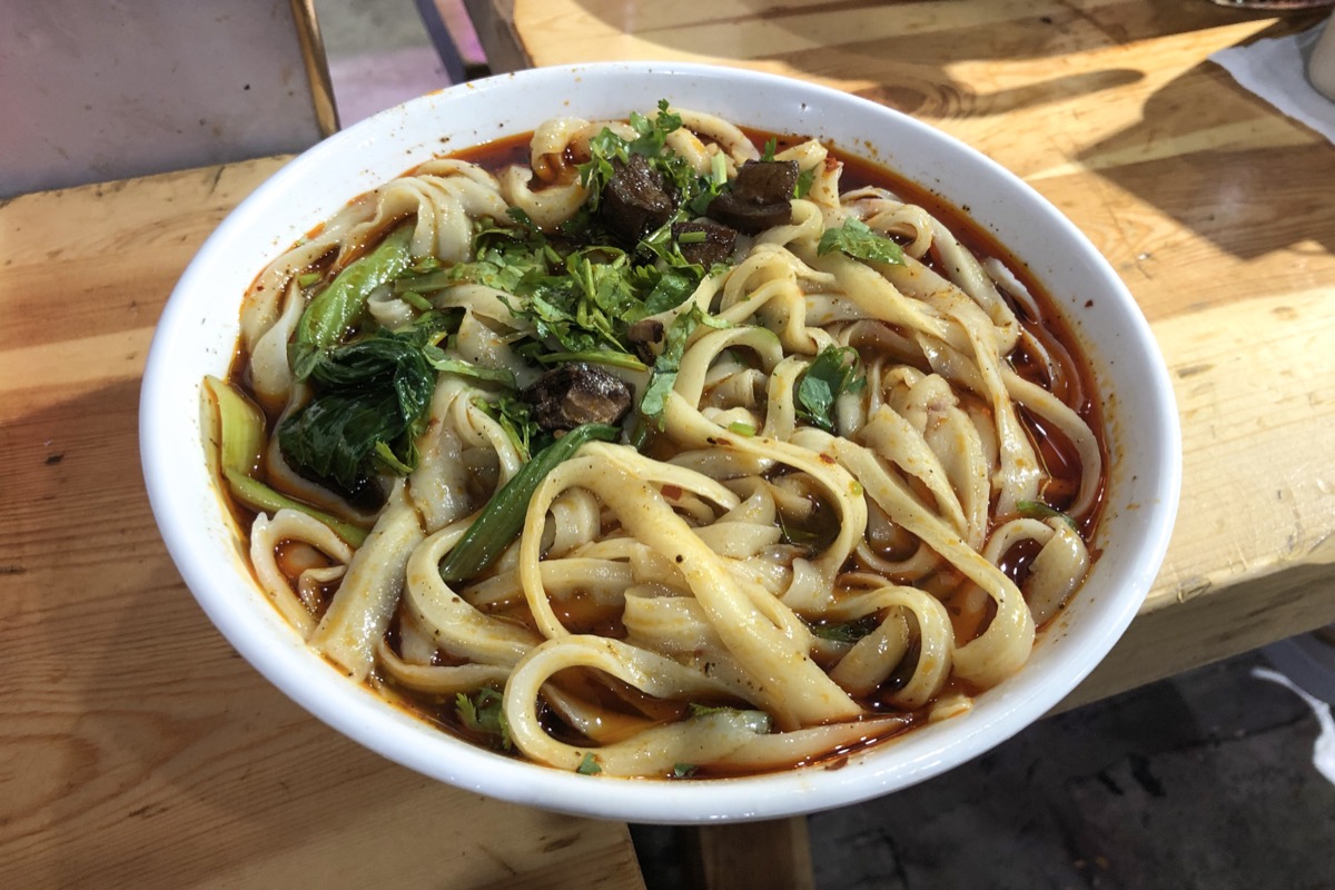 Knife-cut noodles in a savory broth