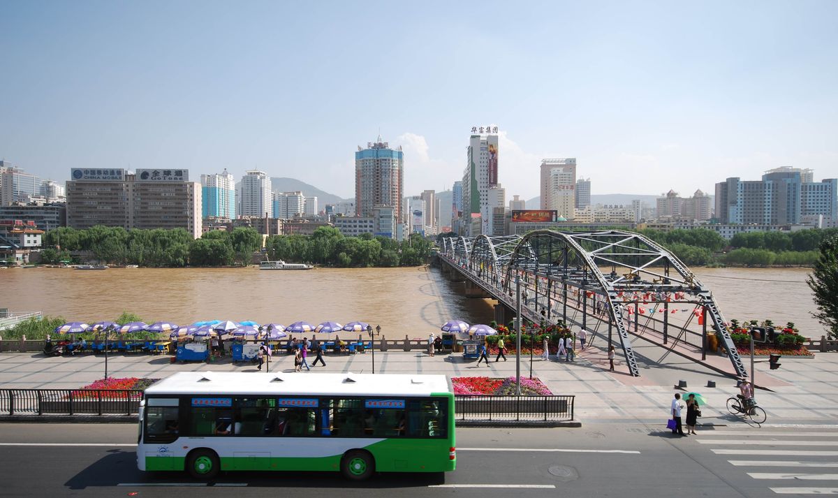 The Zhongshan Bridge across the Yellow River in Lanzhou