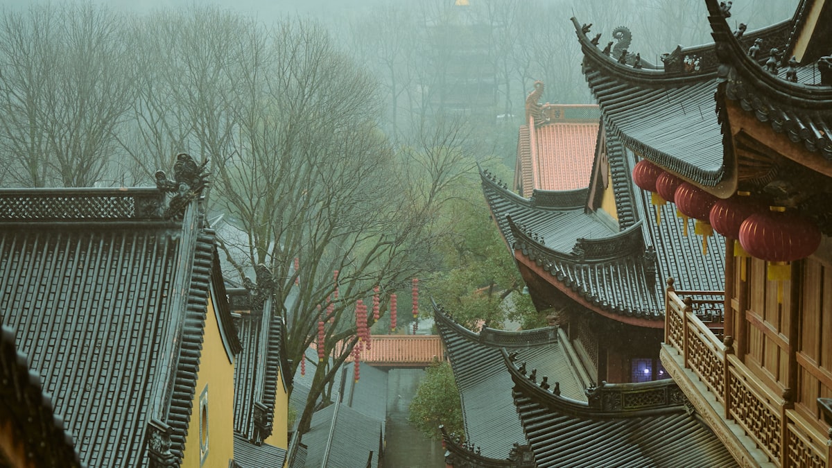 Wannian Temple in the forest of Mount Emei