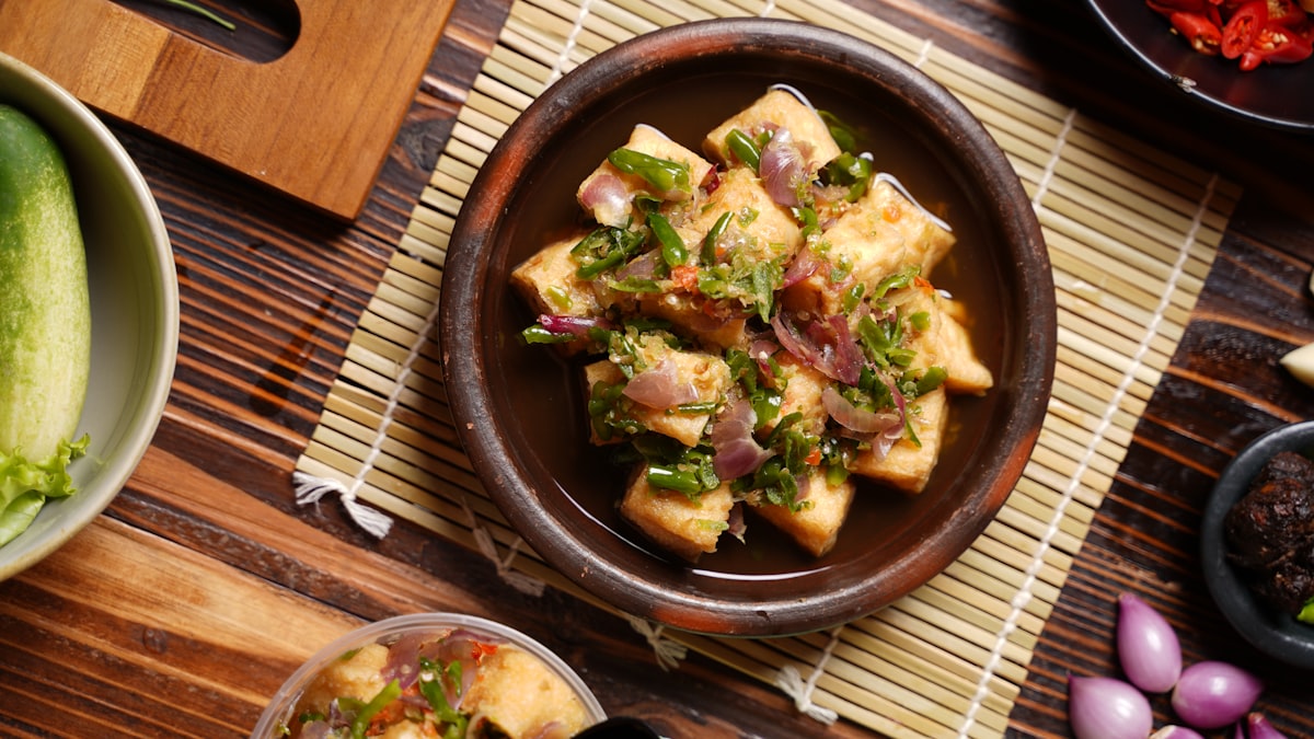A bowl of mapo tofu, the signature Sichuan dish