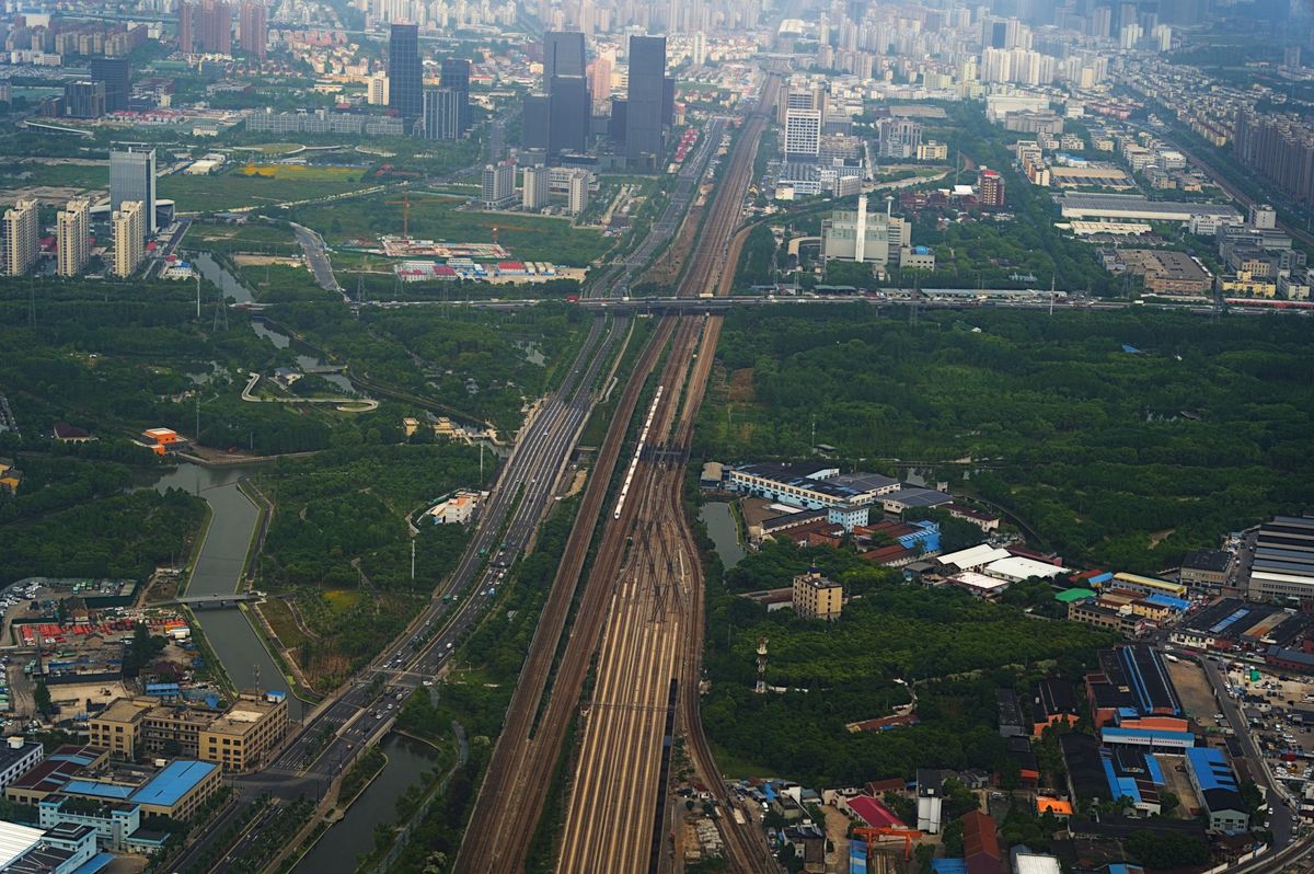 File:Aerial photograph of Hexie high-speed train in Shanghai.jpg