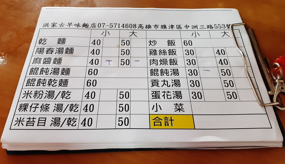 File:202001 Menu of a noodle restaurant in Cijin, Kaohsiung.jpg