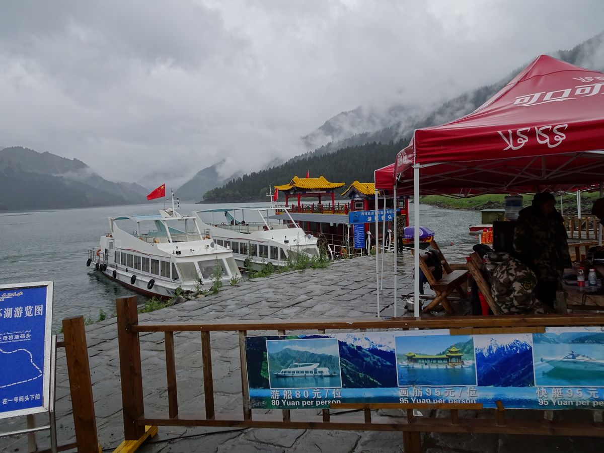 Heavenly Lake beneath Bogda Peak, the glacier-fed lake east of Urumqi